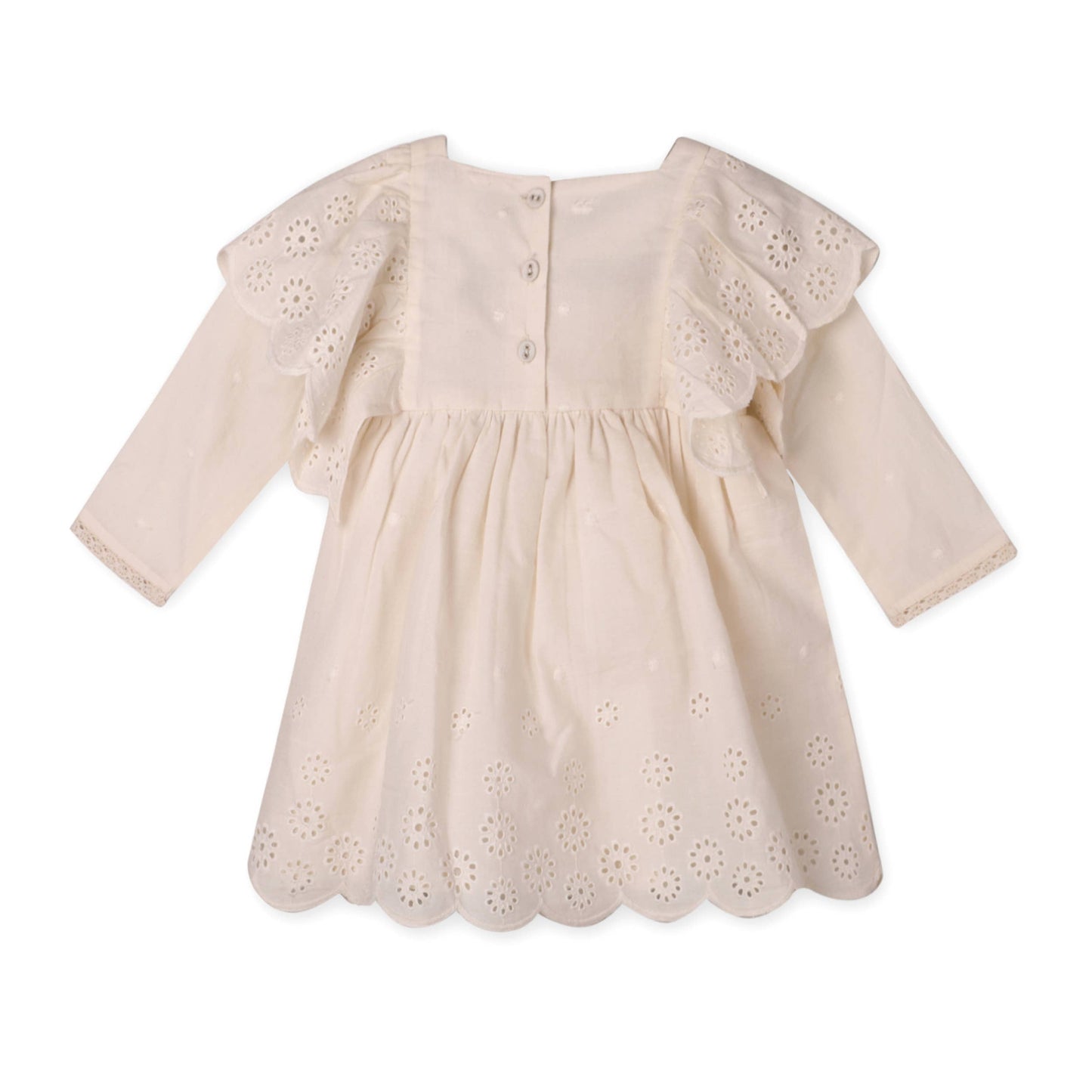 Viverano Organics - Schiffli Lace Collar Baby Girl Dress & Bloomer (Organic)