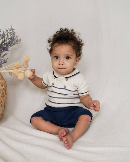 Viverano Organics - Classic Sweater Knit Short Baby Romper (Organic Cotton)