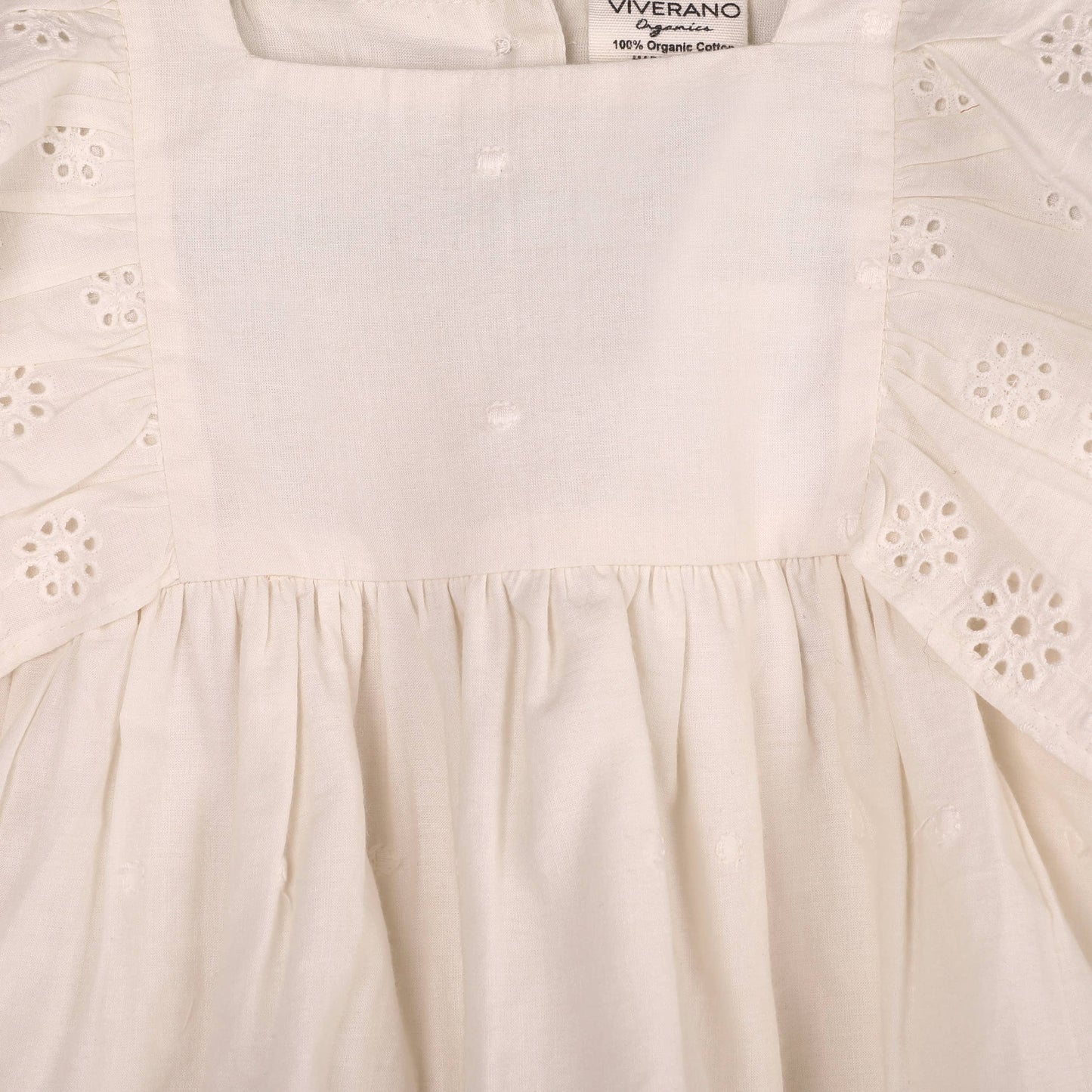 Viverano Organics - Schiffli Lace Collar Baby Girl Dress & Bloomer (Organic)
