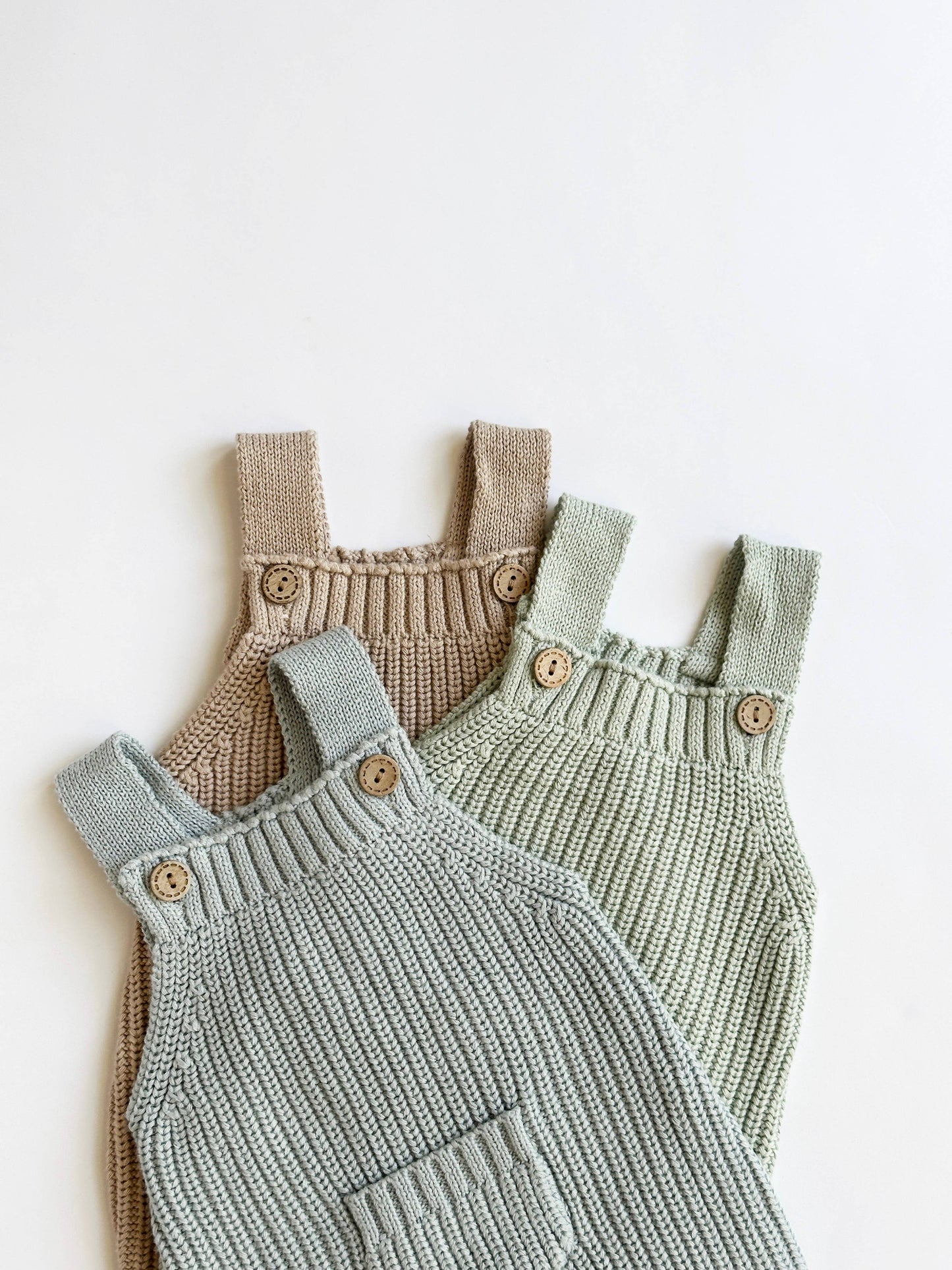 OLIVE & CRADLE - BABY KNIT OVERALLS