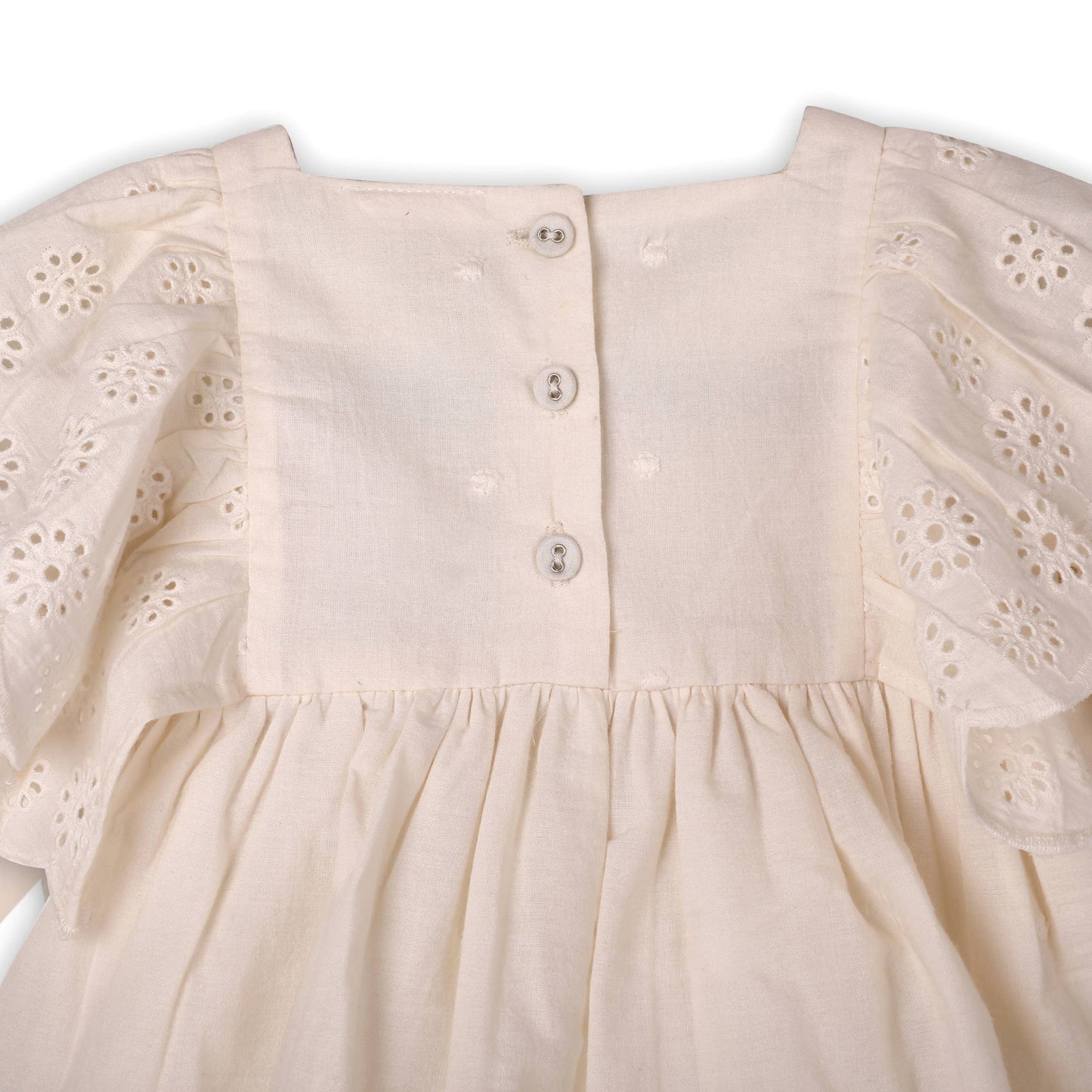 Viverano Organics - Schiffli Lace Collar Baby Girl Dress & Bloomer (Organic)