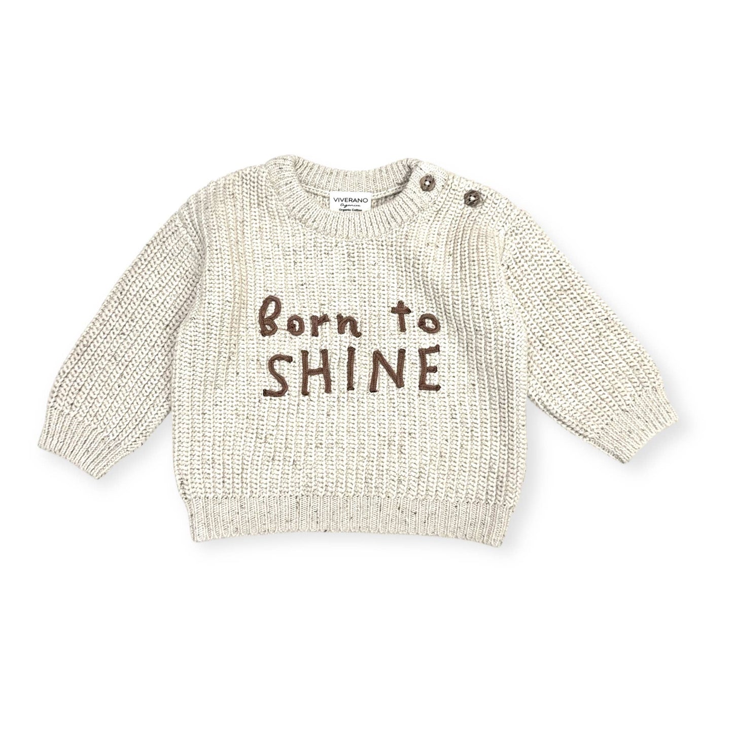 Viverano Organics - BORN TO SHINE Chunky Knit Slouchy Baby Pullover Sweater