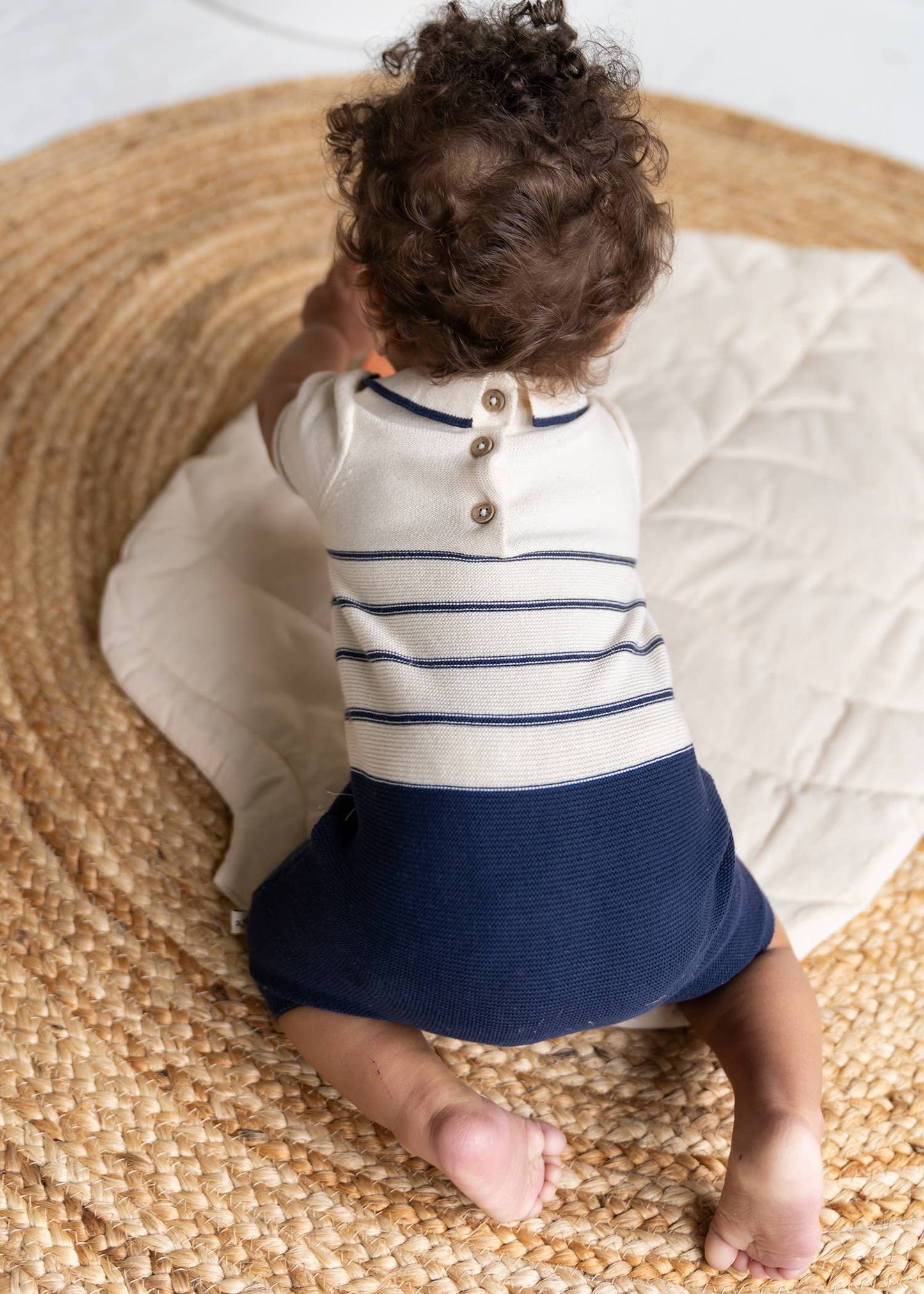 Viverano Organics - Classic Sweater Knit Short Baby Romper (Organic Cotton)