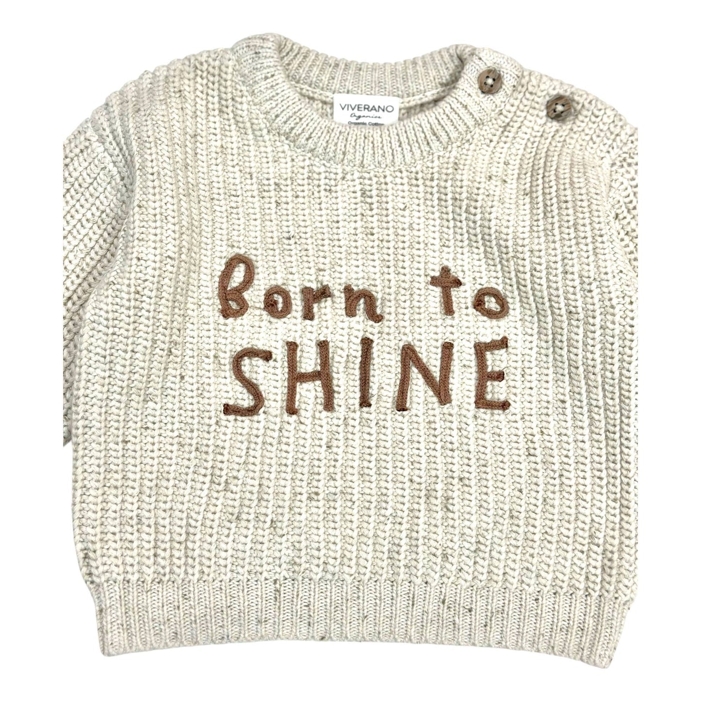 Viverano Organics - BORN TO SHINE Chunky Knit Slouchy Baby Pullover Sweater