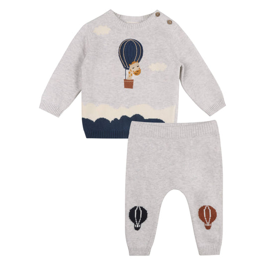 Viverano Organics - Hot Air Balloon Baby Knit Pullover & Pants Set (Organic)